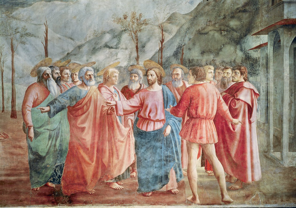 Détail du Christ et de ses disciples, de Le Paiement du Tribut, vers 1427 (détail) - Tommaso Masaccio