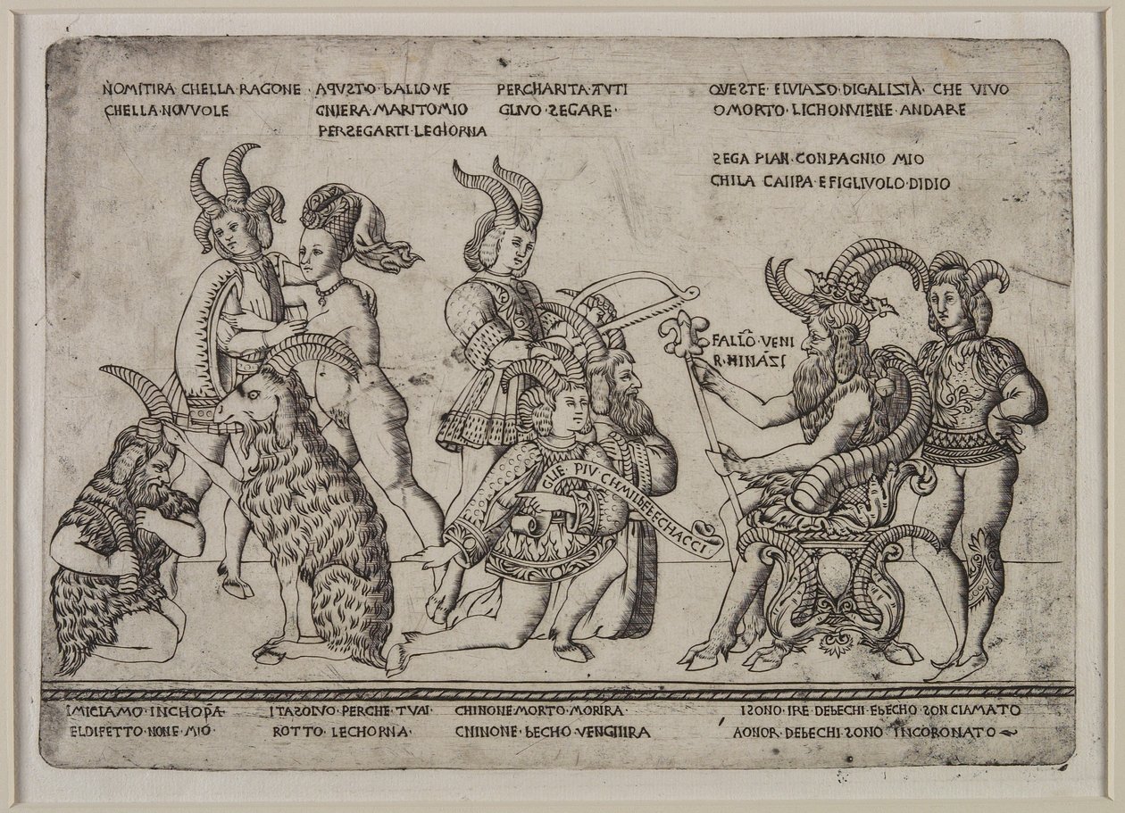 Le Roi des Chèvres : Une satire sur les cocus, vers 1460-64 - Tommaso di Antonio Finiguerra