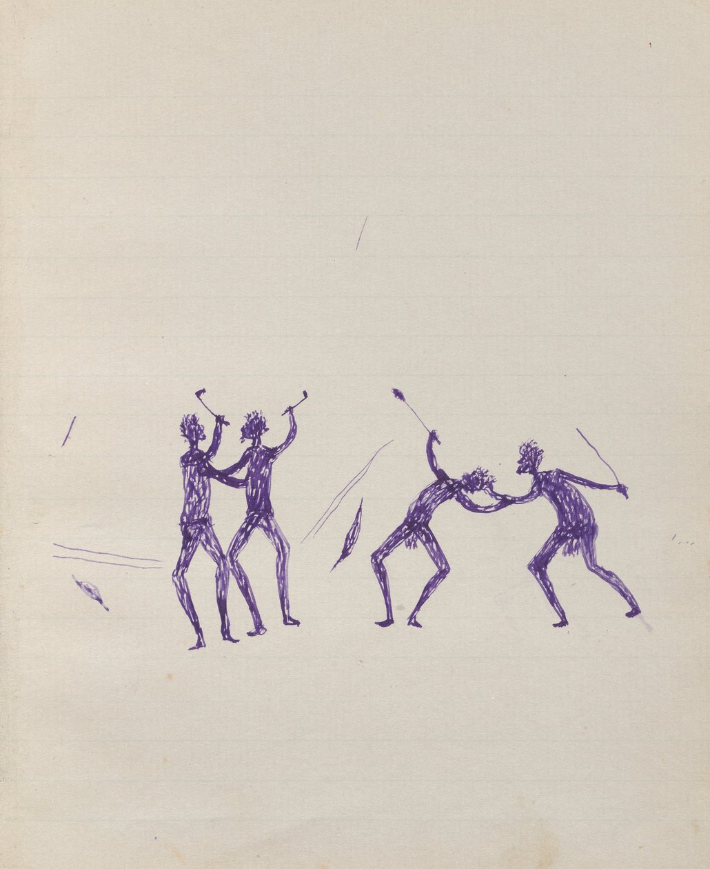 Peuple Kwatkwat - (Aborigènes combattant) Carnet de croquis principalement des activités des Aborigènes et des Blancs - Tommy McRae