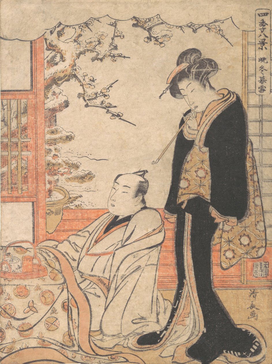 Neige du soir à Banto, vers 1779 - Torii Kiyonaga
