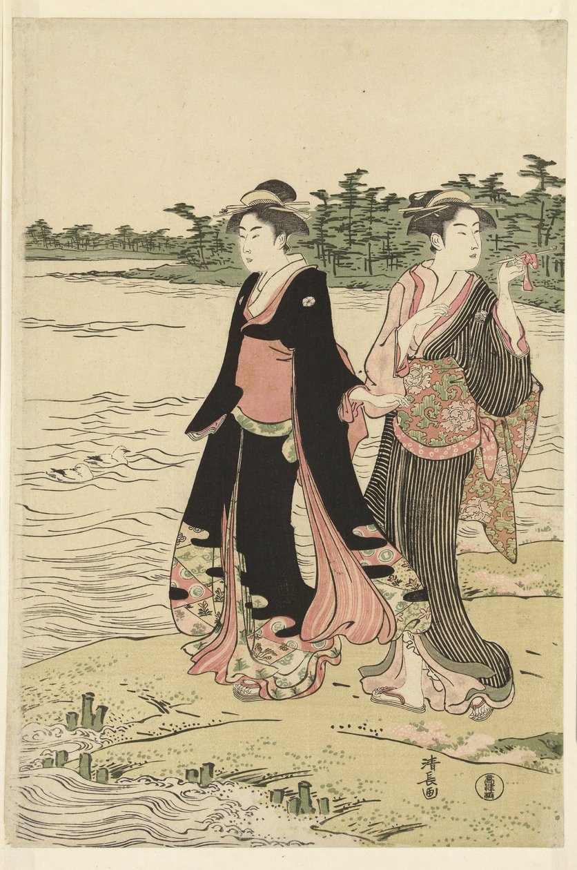 Bac sur la rivière Sumida - Torii Kiyonaga