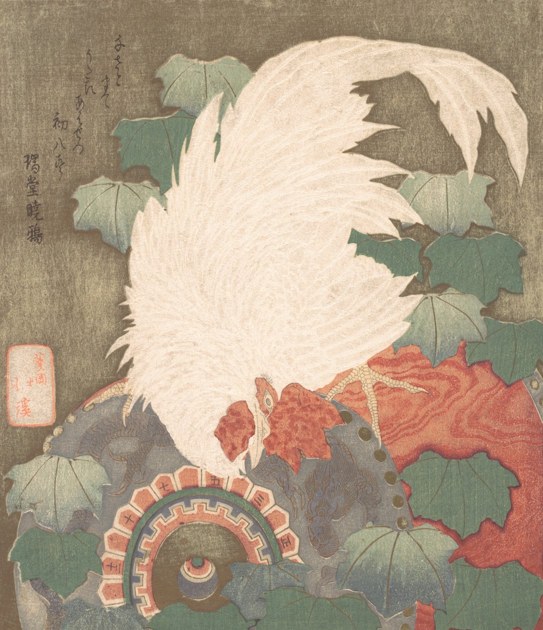 Coq sur tambour, vers 1825 - Totoya Hokkei