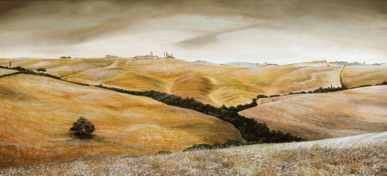 Ferme sur la colline, Toscane, 2001 - Trevor Neal
