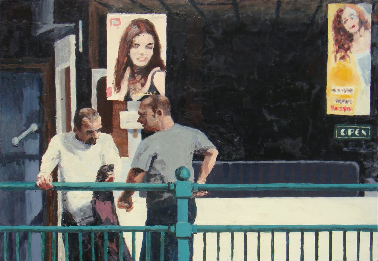 Conversation, 2006 (huile sur carton) - Trevor Burgess