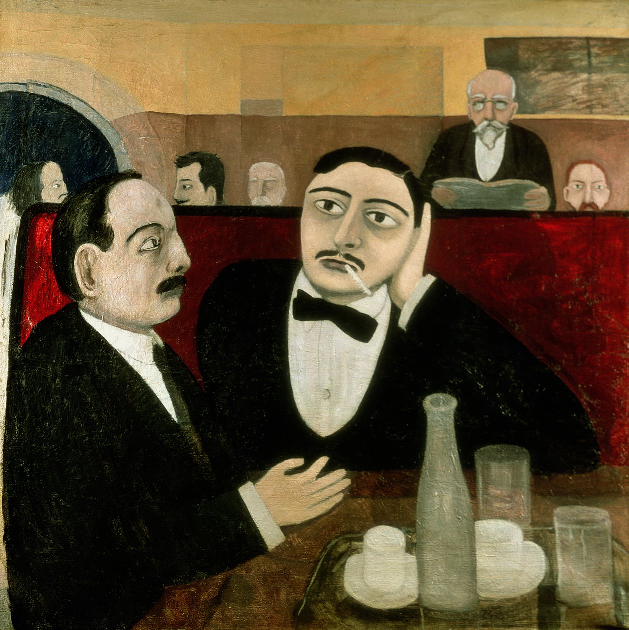 Les intellectuels au Café Rotonde, 1916 - Tullio Garbari