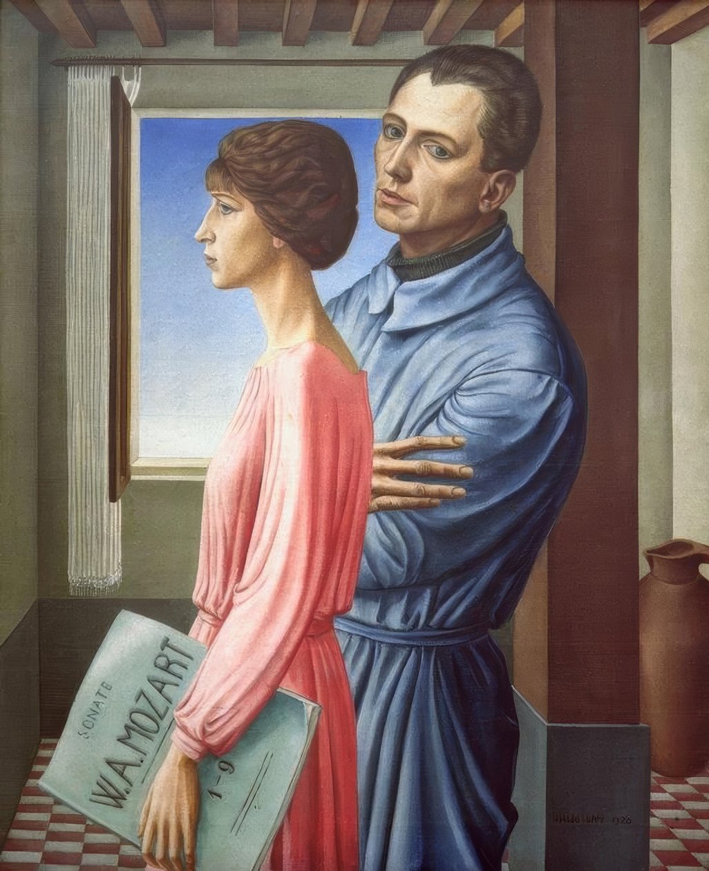 Portrait du peintre avec sa femme - Ubaldo Oppi