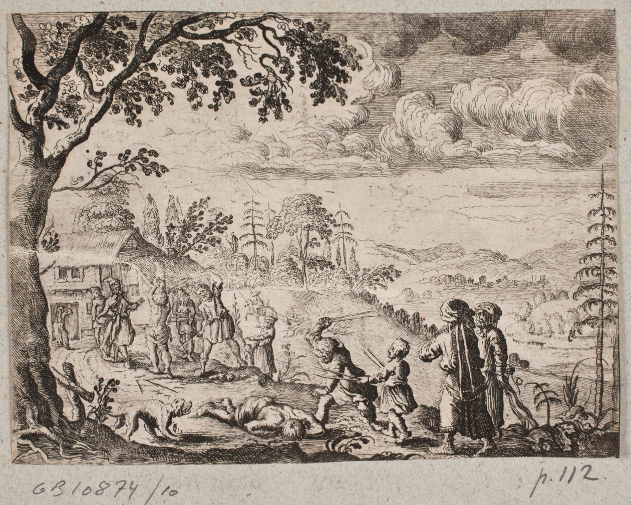Paysage avec deux hommes qui se battent - Ubekendt
