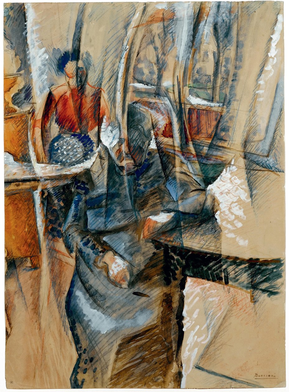 Intérieur avec deux figures féminines, 1916 - Umberto Boccioni