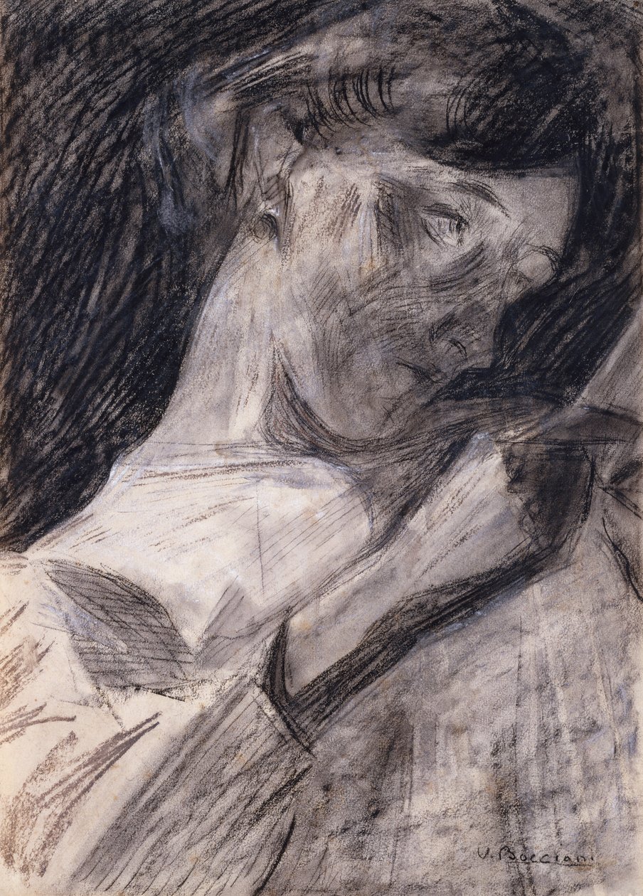 Jeune femme lisant Ines - Umberto Boccioni