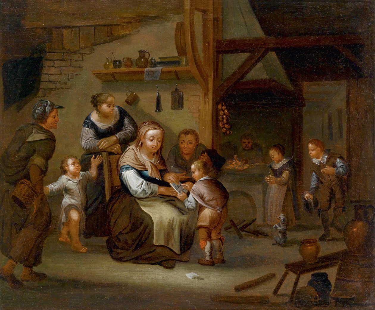 École Allemande du 18ème Siècle. Intérieur Paysan - Unbekannt Unbekannt