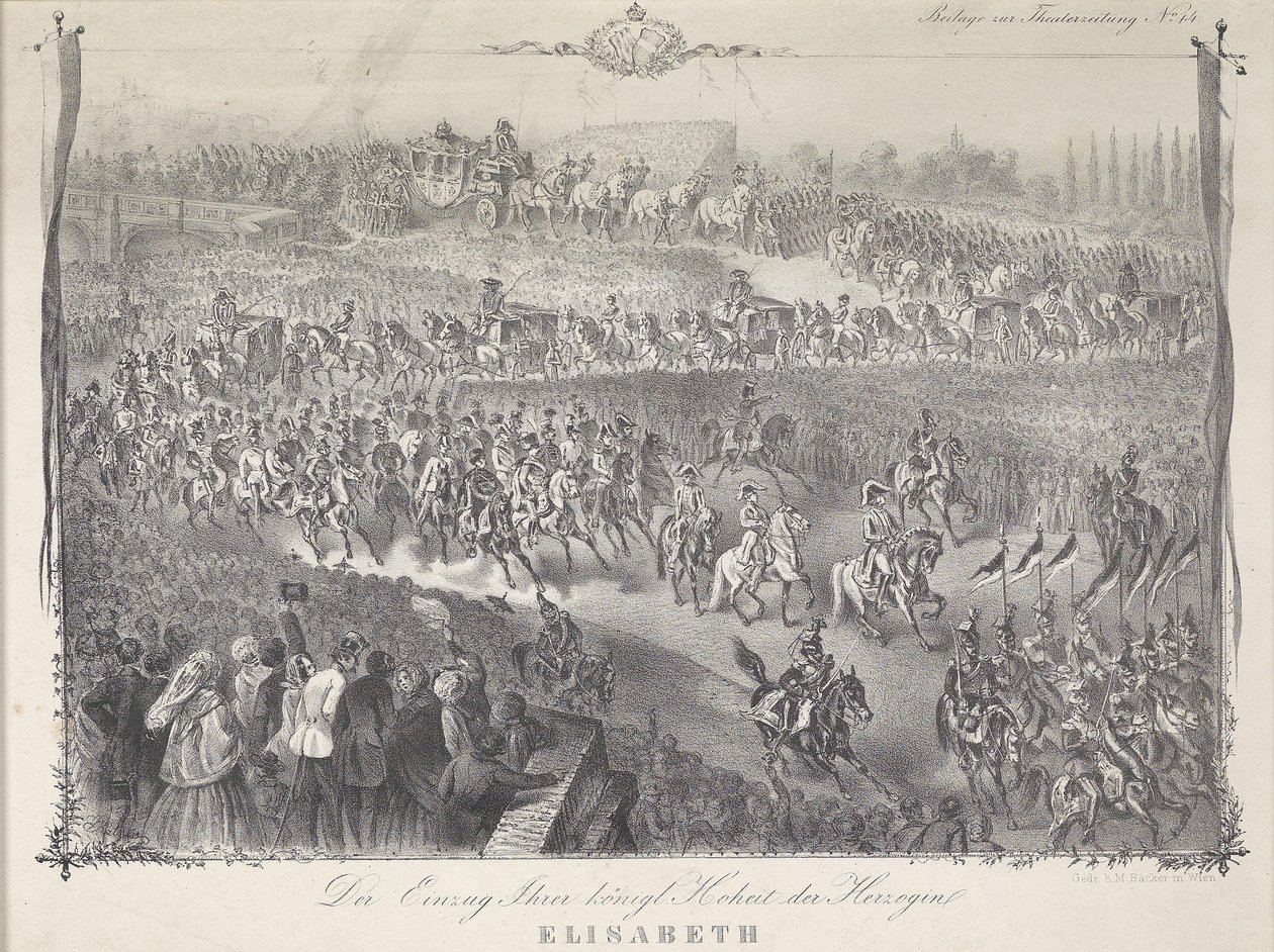 Entrée de Son Altesse Royale la duchesse Elisabeth en Bavière à Vienne en 1854 - Unbekannt Unbekannt