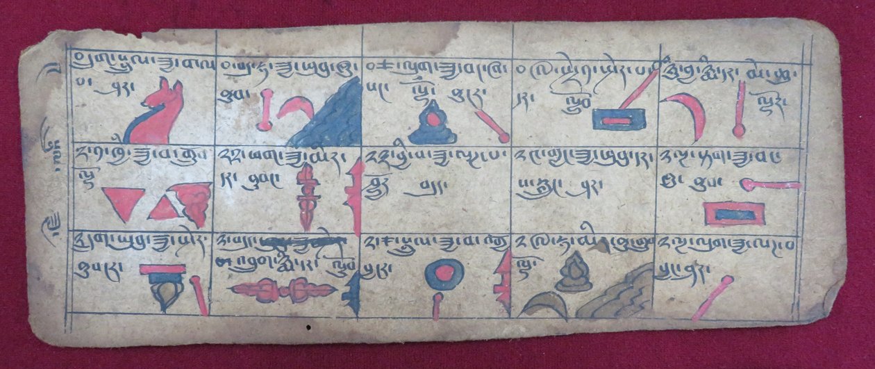 Almanach astrologique Ersu pour une demi-mois, avec pictogrammes Ersu Shaba et explications en tibétain - Unbekannt Unbekannt