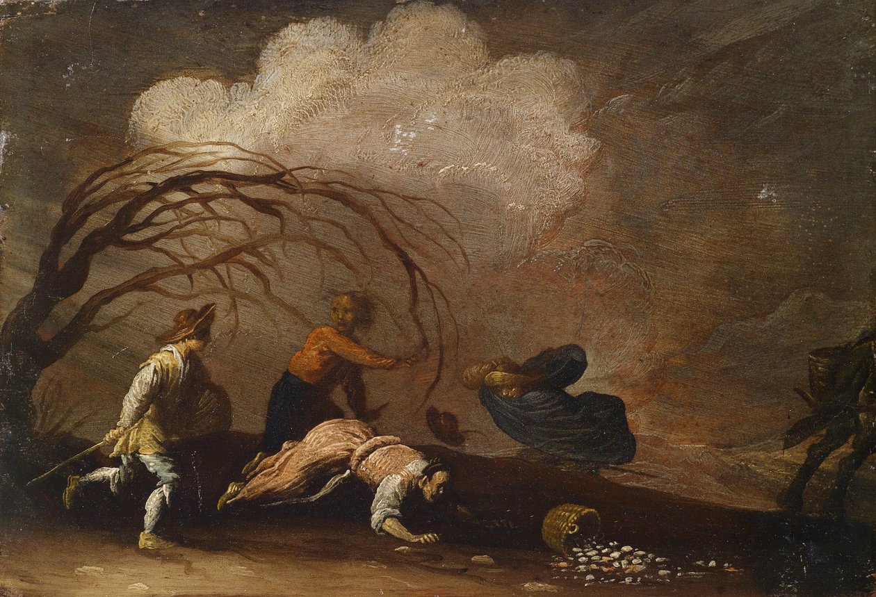 Paysage avec des gens dans la tempête - Unbekannt Unbekannt