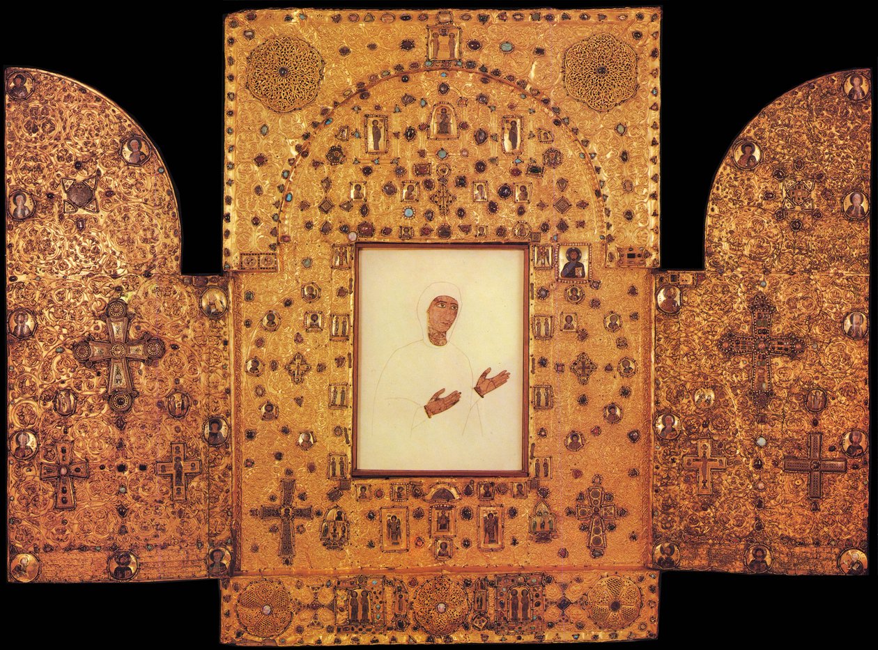 Le triptyque doré de la Vierge Marie du monastère de Khakhuli en Géorgie - Unbekannt Unbekannt