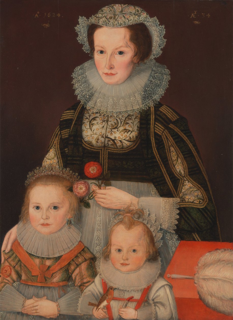 Une dame et ses deux enfants - Unbekannt Unbekannt