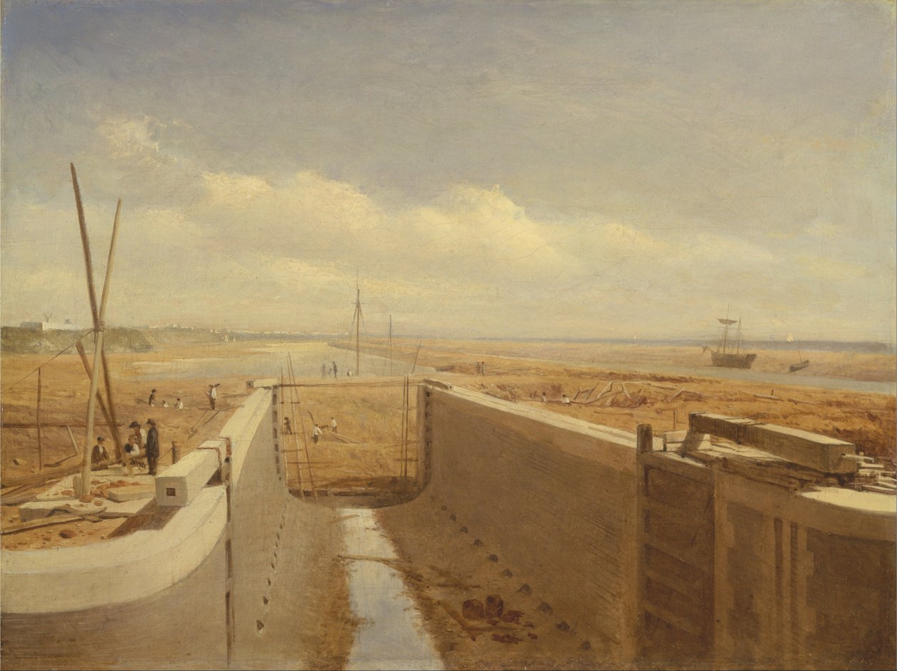 Canal en construction, peut-être le canal de Bude - Unbekannt Unbekannt