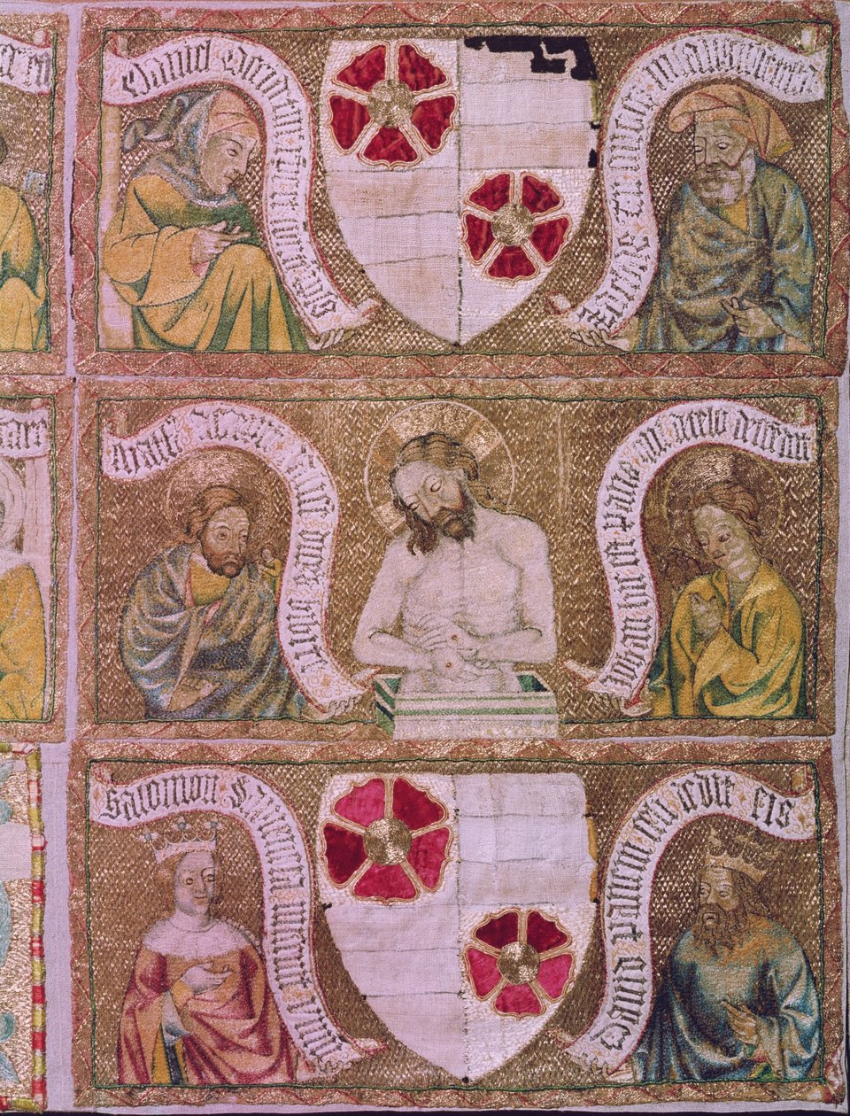 Le Christ en homme de douleurs avec Saint Matthieu et Saint Jean avec des prophètes et rois de l