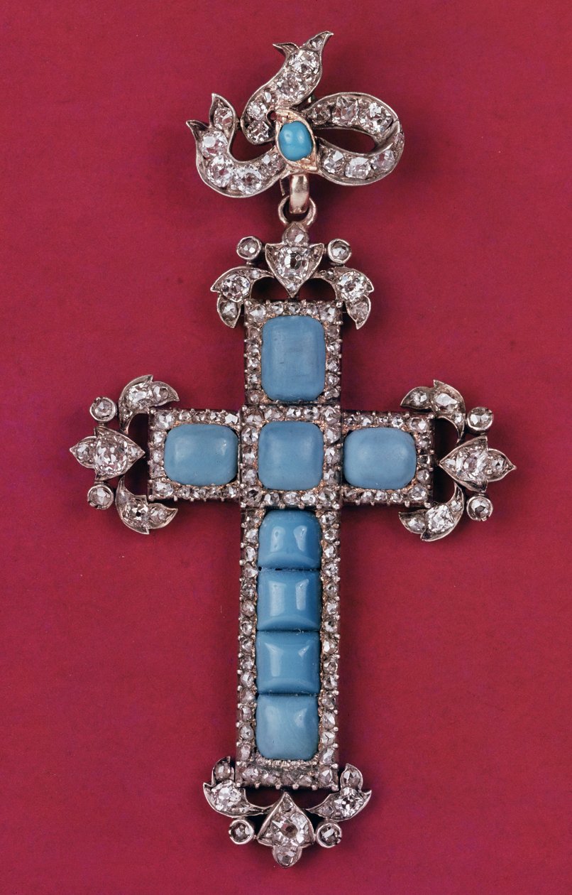 Croix pendentif, vers 1780, diamants et turquoises - Unbekannt Unbekannt