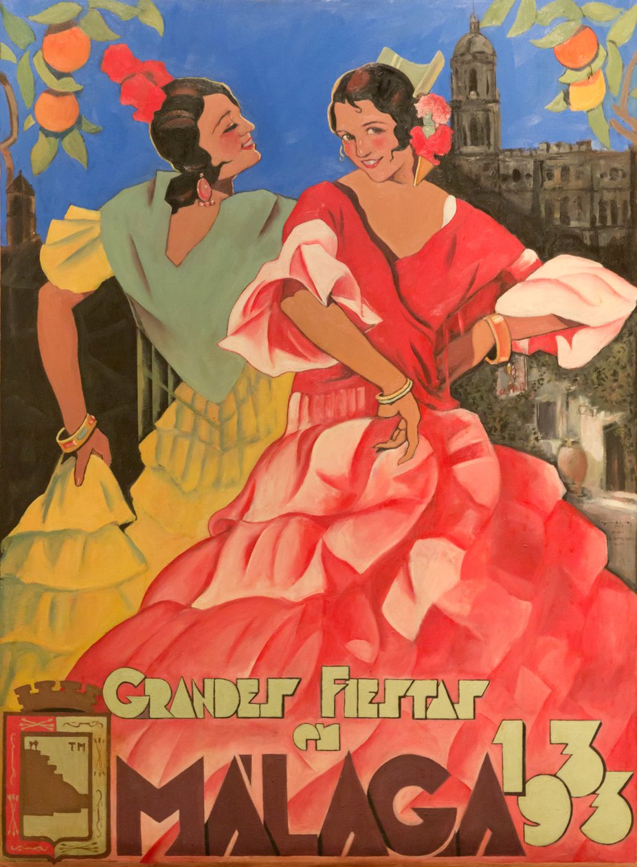 Affiche publicitaire Grandes Fiestas de Malaga 1933 - Unbekannt Unbekannt