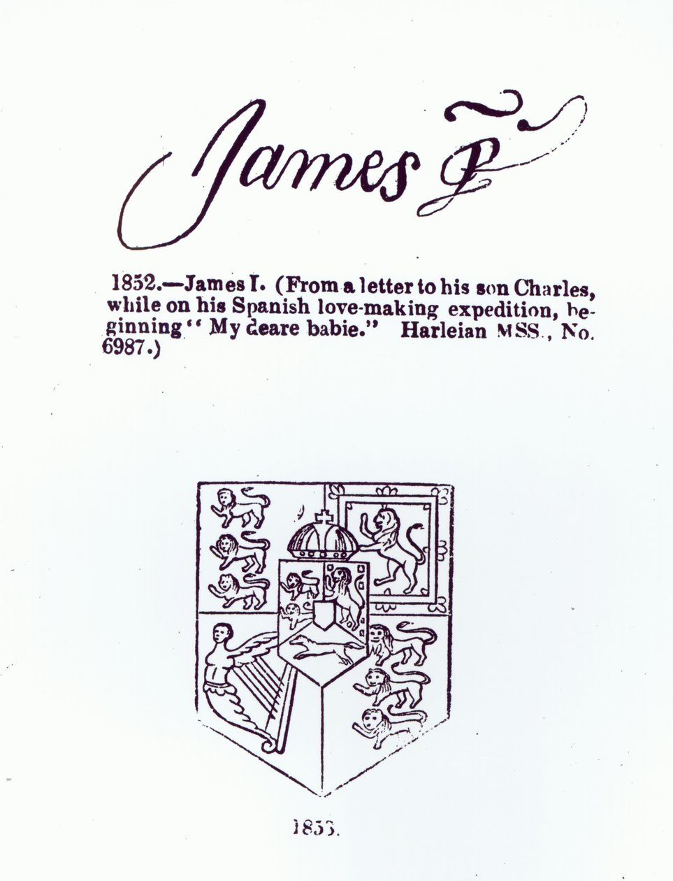 Reproduction de la signature de Jacques VI et I (1566-1625), 17 mars 1623 - Unbekannt Unbekannt