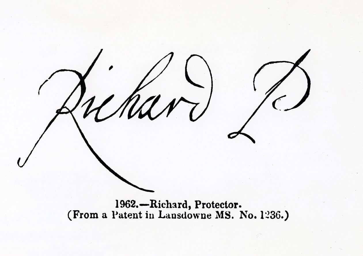 Reproduction de la signature de Richard Cromwell (1626-1712) Lord Protecteur - Unbekannt Unbekannt