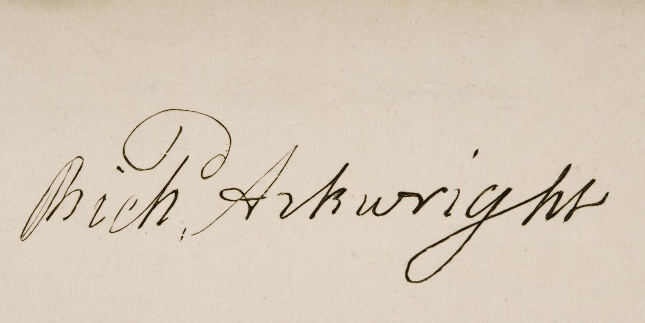 Signature de Sir Richard Arkwright (1732-93) - Unbekannt Unbekannt