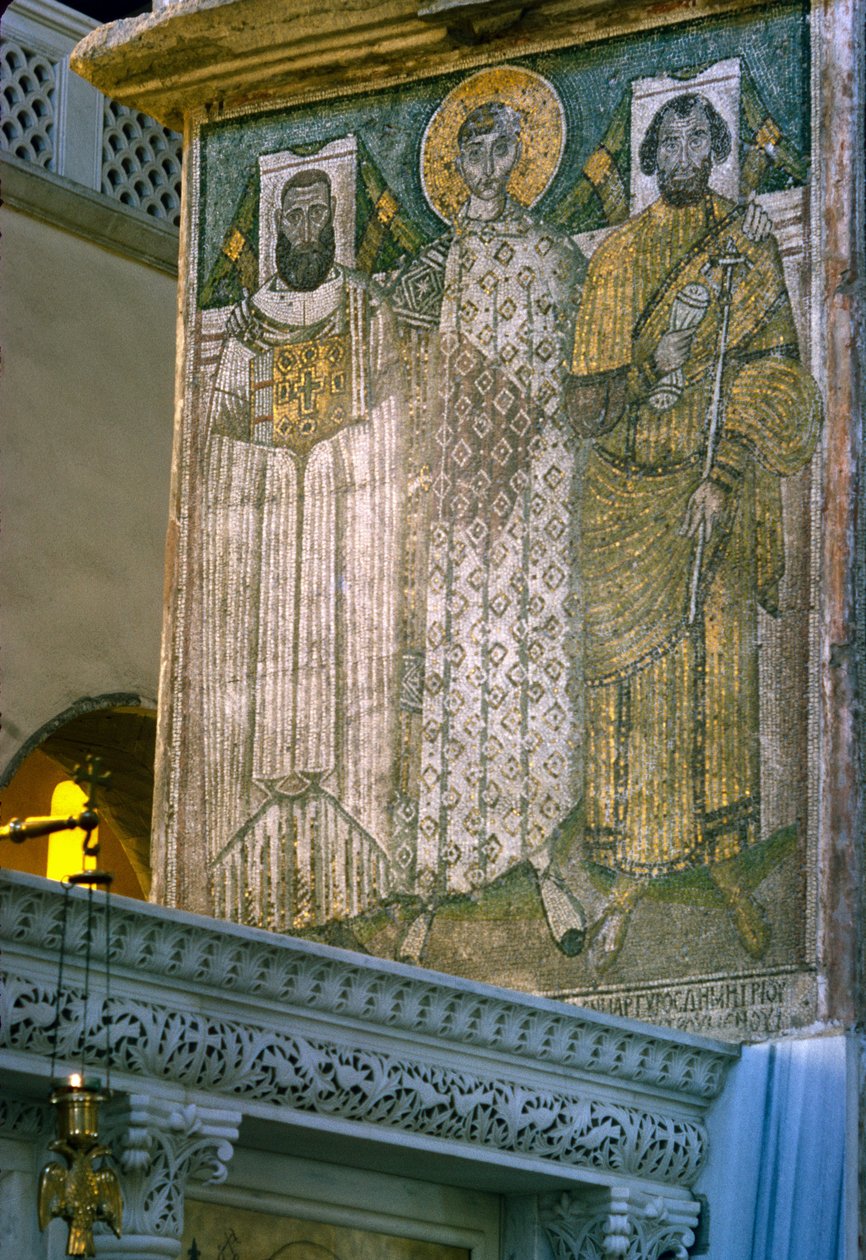 Saint Démétrius et donateurs, mosaïque dans l