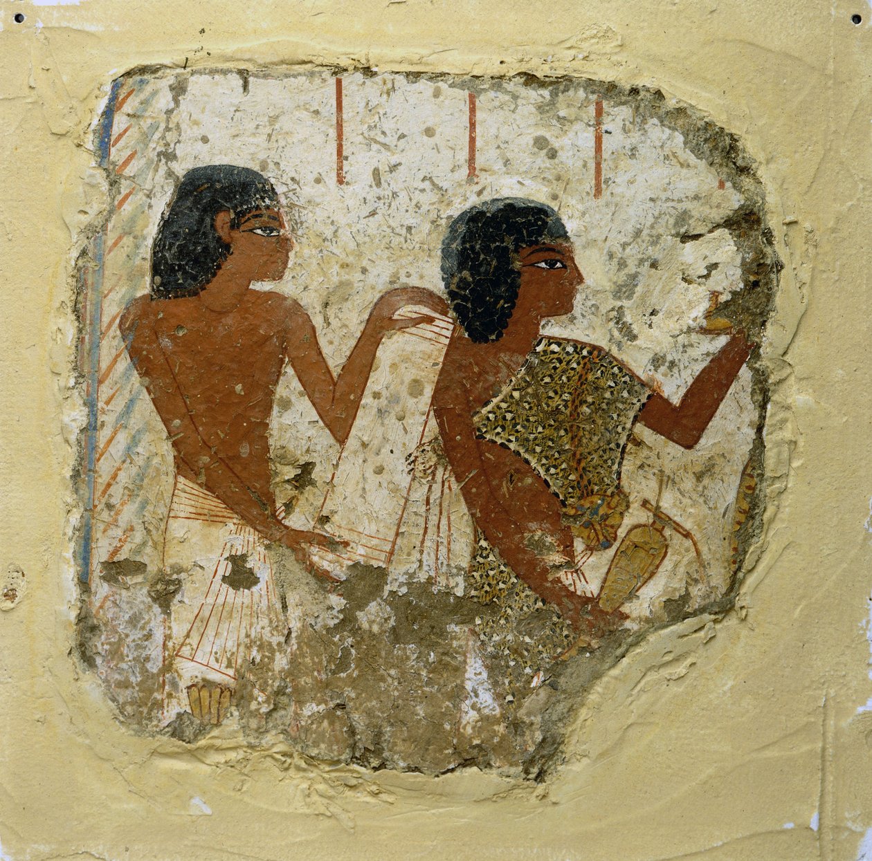 Peinture de tombeau représentant deux prêtres, l