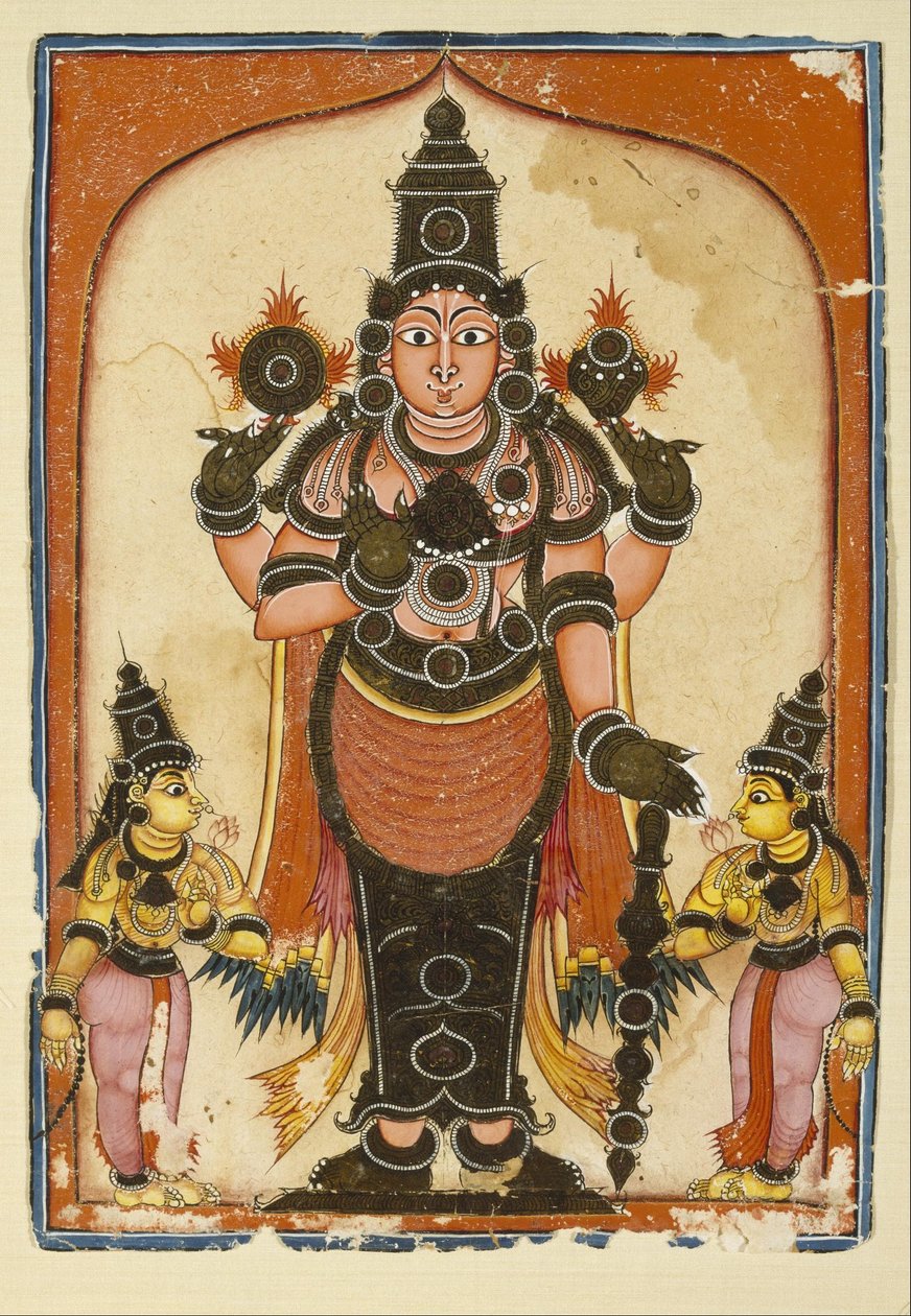 Seigneur Vishnu avec deux épouses, Sree Devi et Bhu Devi - Unbekannt Unbekannt