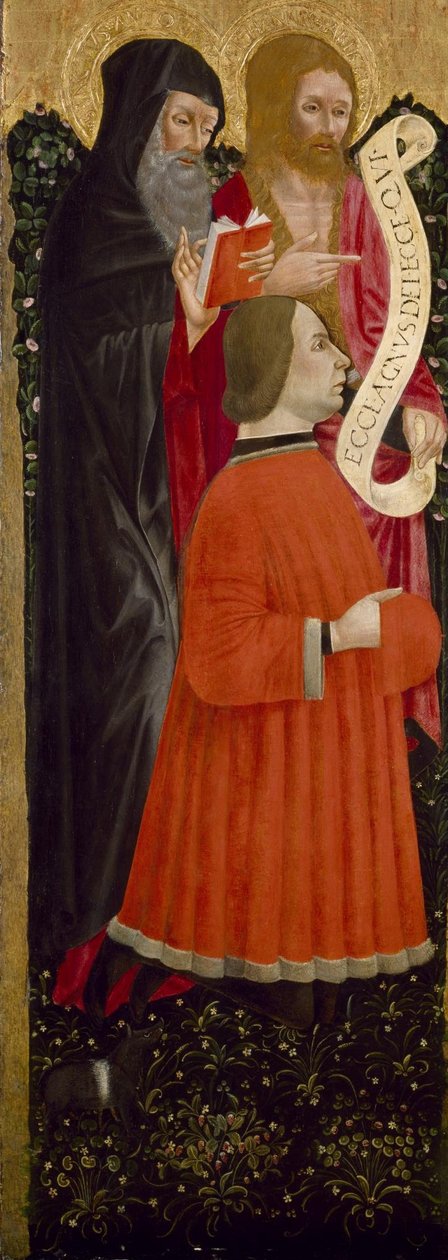 Saints Antoine Abbé et Jean-Baptiste avec un donateur - Unbekannt Unbekannt