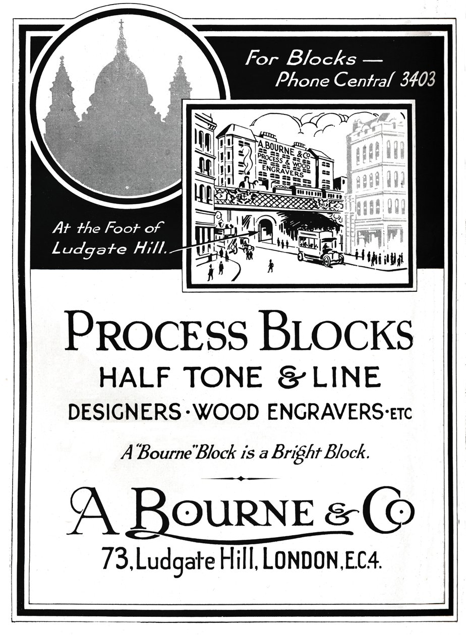 Publicité pour A. Bourne & Co. - Process Blocks, 1919 - Unbekannt