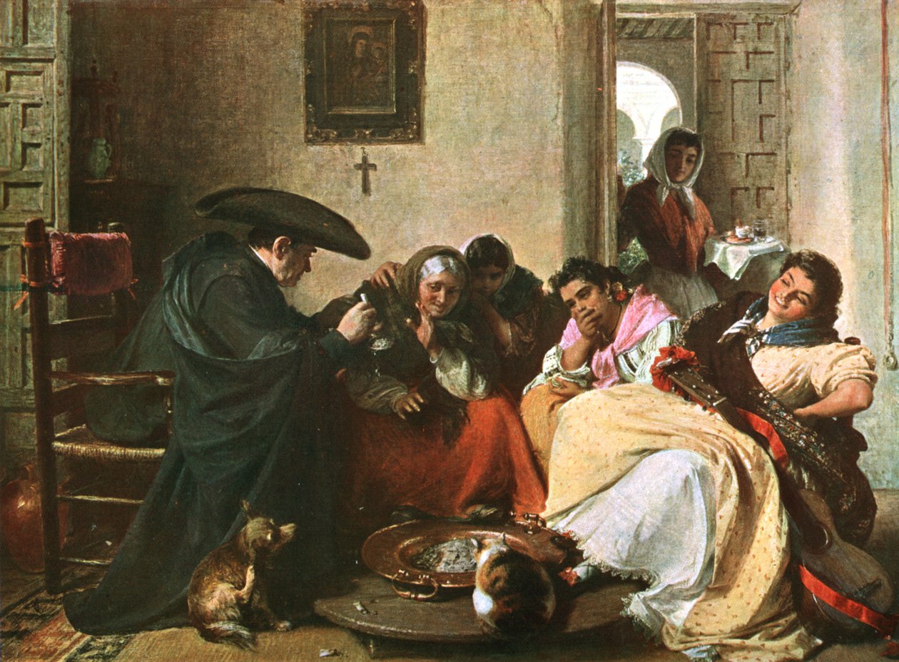 Une conversation autour du brasero, 1866, vers 1902 - Unbekannt