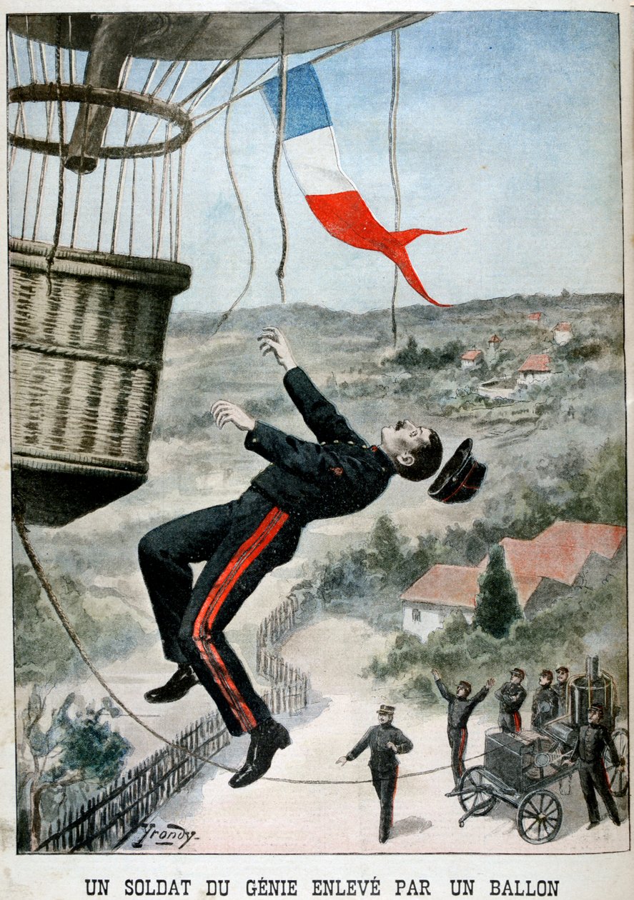 Un soldat porté par un ballon, 1901 - Unbekannt