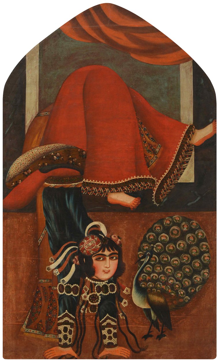Acrobate et un paon, vers 1825 - Unbekannt
