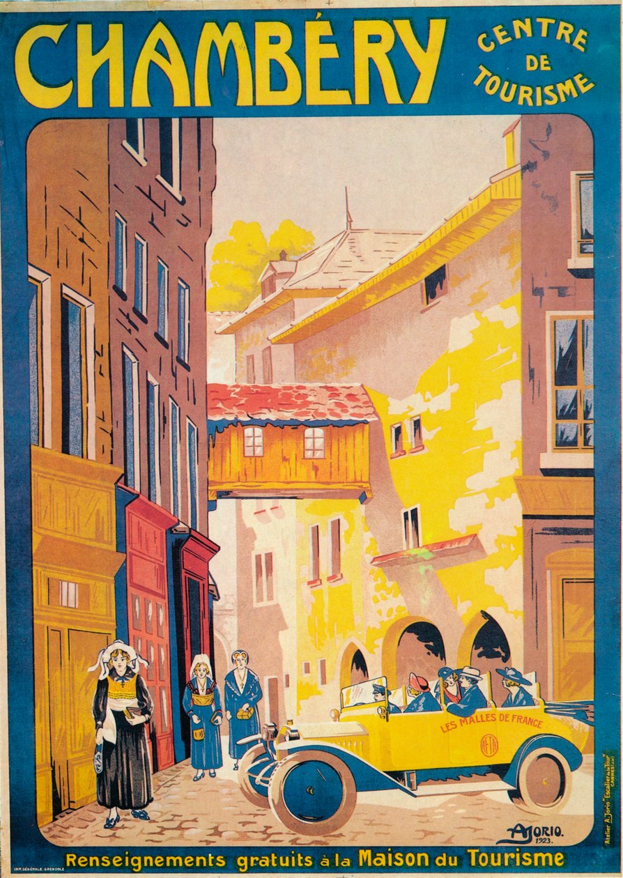 Publicité pour le tourisme à Chambéry, France, vers 1920 - Unbekannt