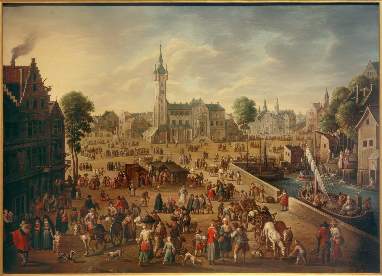 Vue de la grande place à Lier - Unbekannt