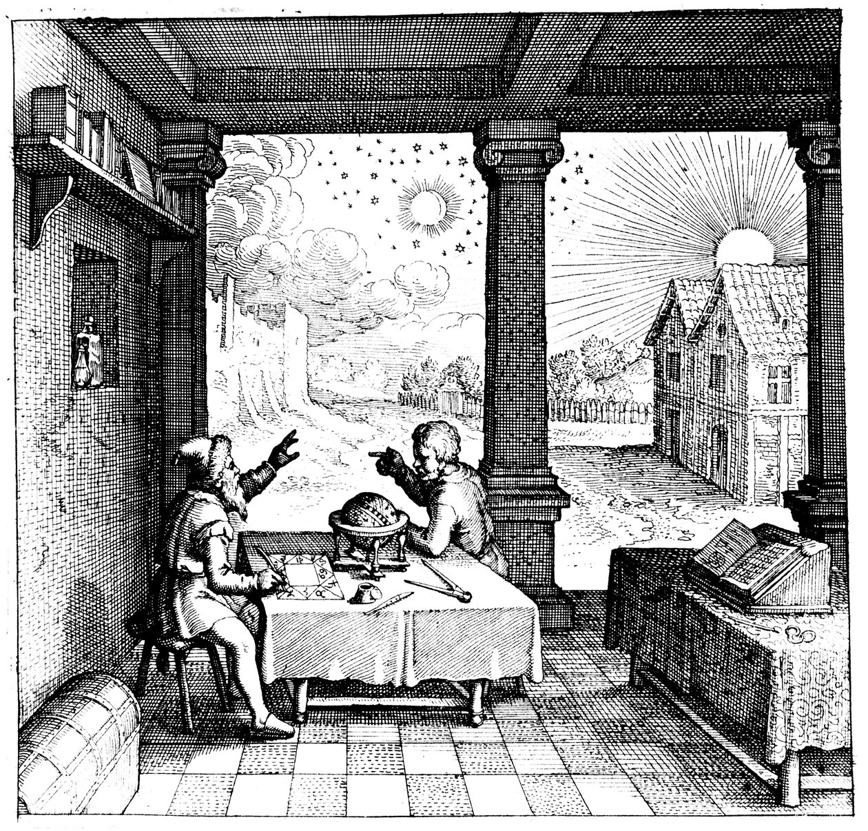 Astrologues préparant un horoscope, 1617-1619 - Unbekannt