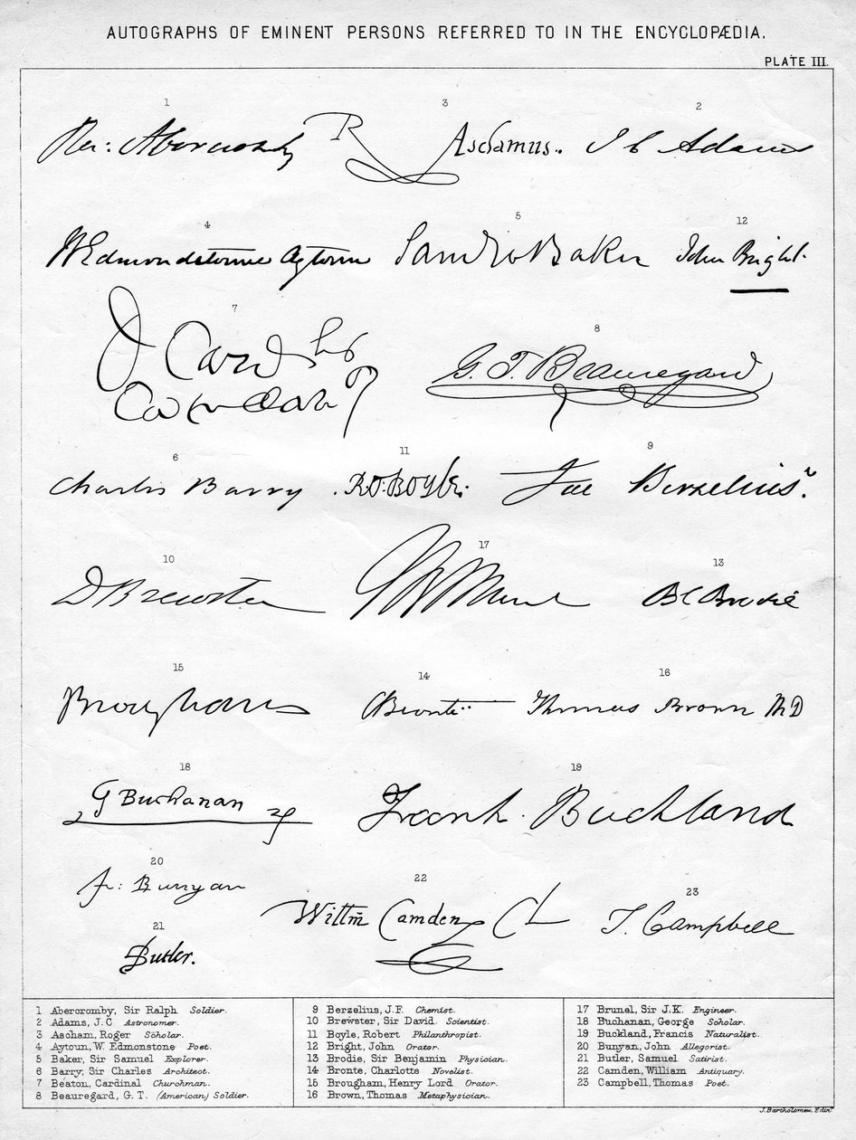 Autographes de personnes éminentes, 19ème siècle - Unbekannt