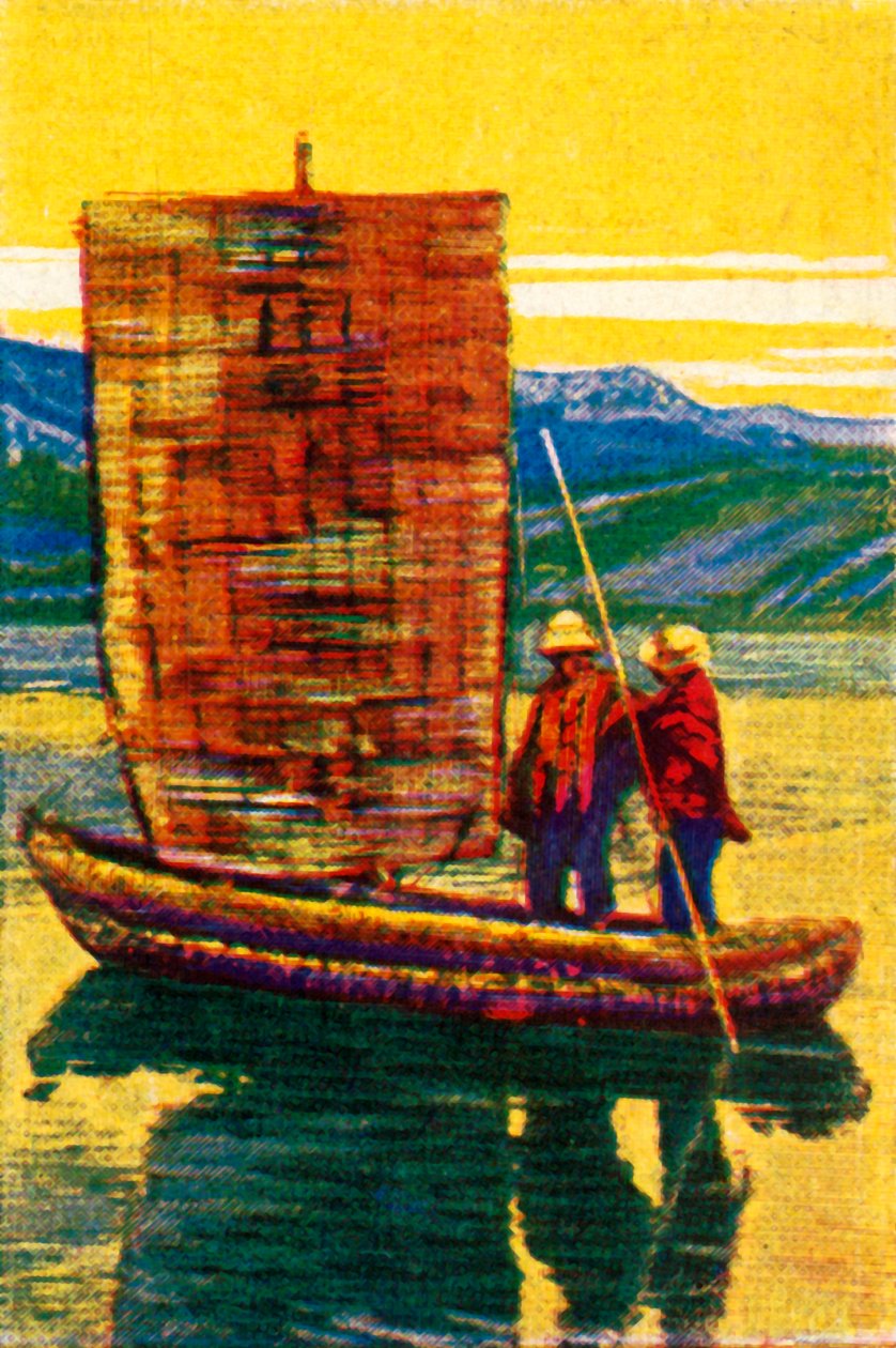 Radeau de navigation bolivien en roseaux, vers 1928 - Unbekannt