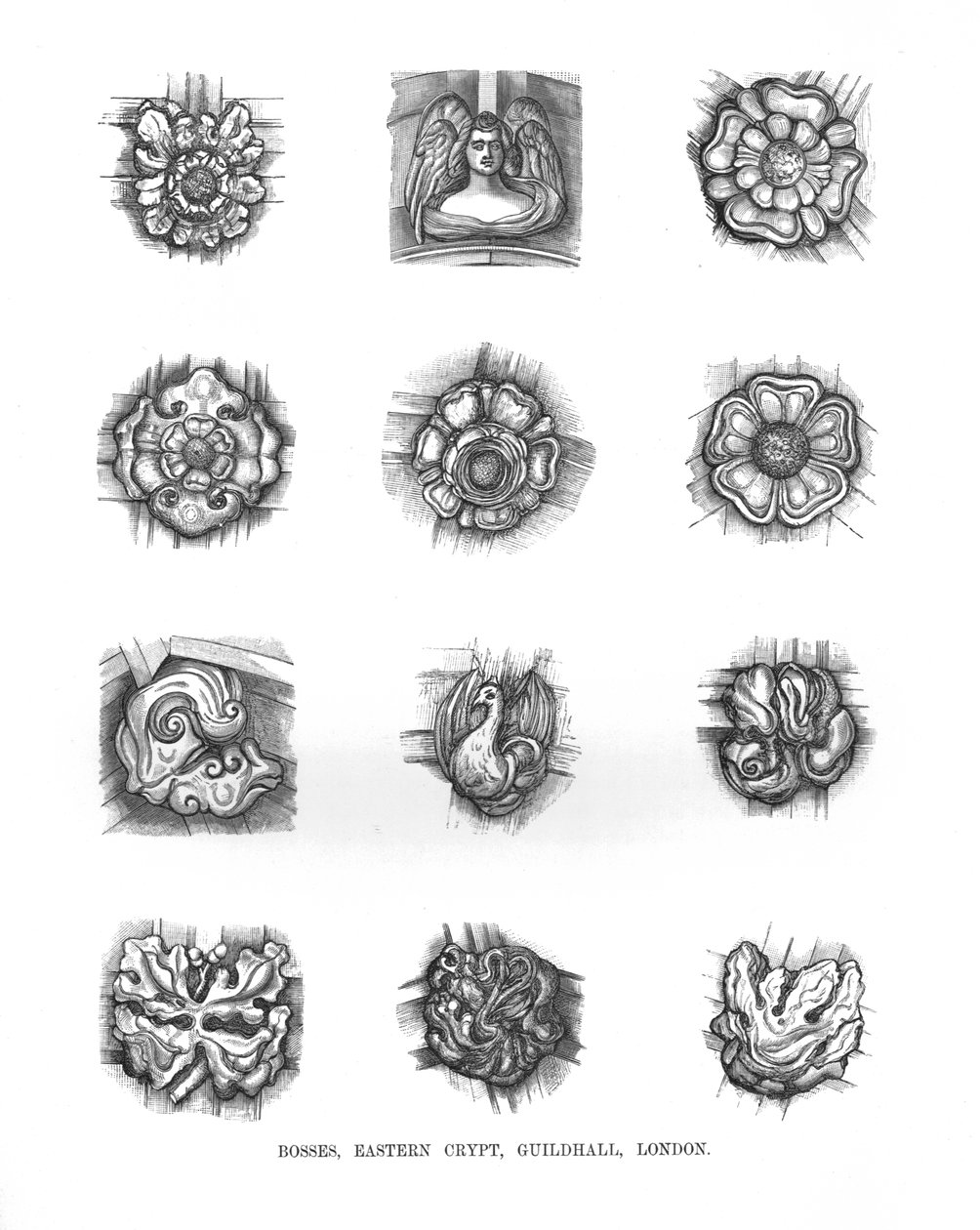 Bosses de la crypte orientale. Guildhall, 1886 - Unbekannt