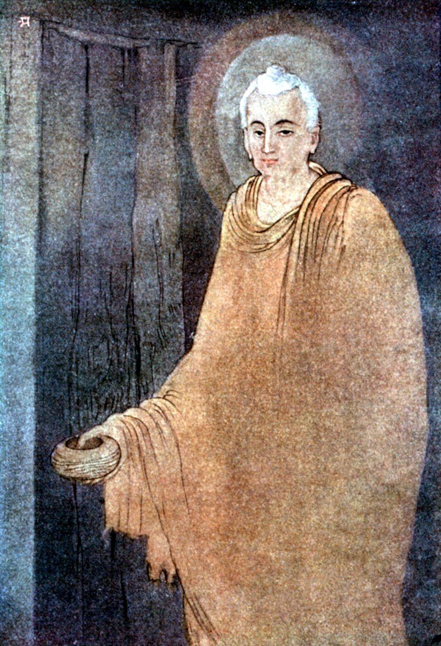 Bouddha en mendiant dans des robes safran - Unbekannt
