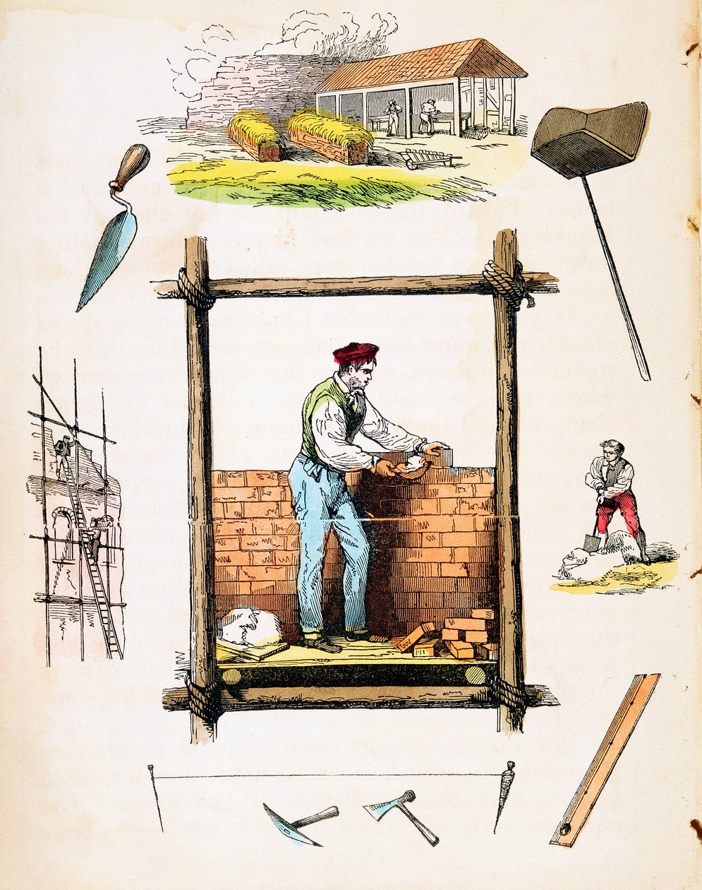 Métiers du bâtiment, vers 1845 - Unbekannt