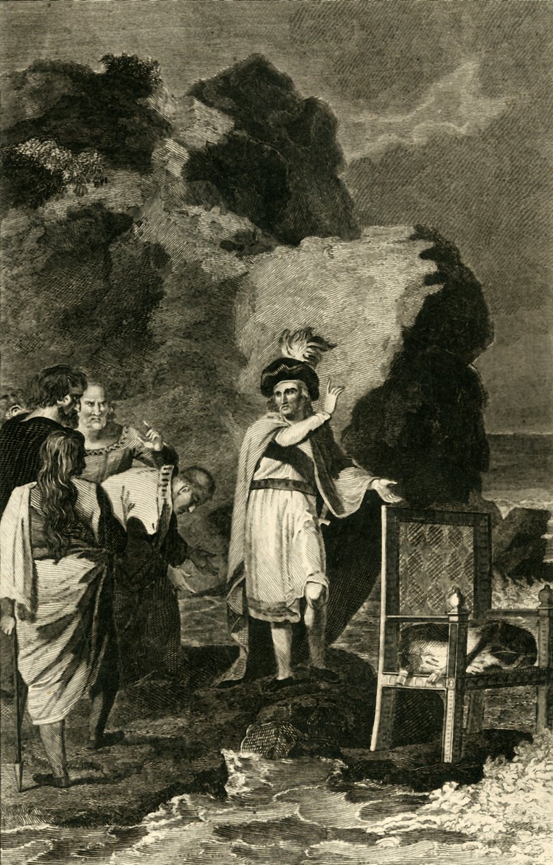 Canute réprimandant ses courtisans, 18e-19e siècle - Unbekannt