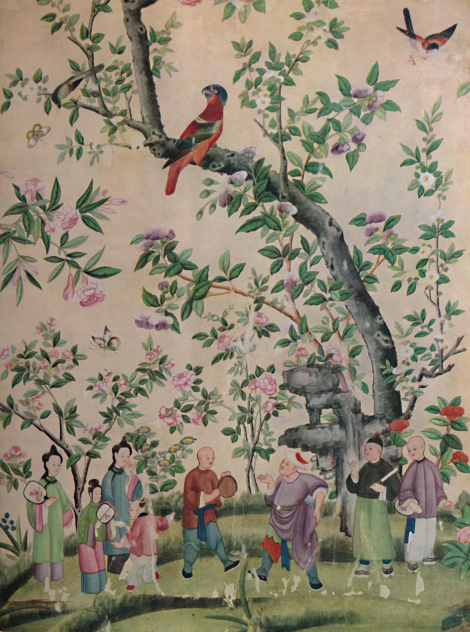 Papier Peint Chinois Peint à la Main, 1928 - Unbekannt