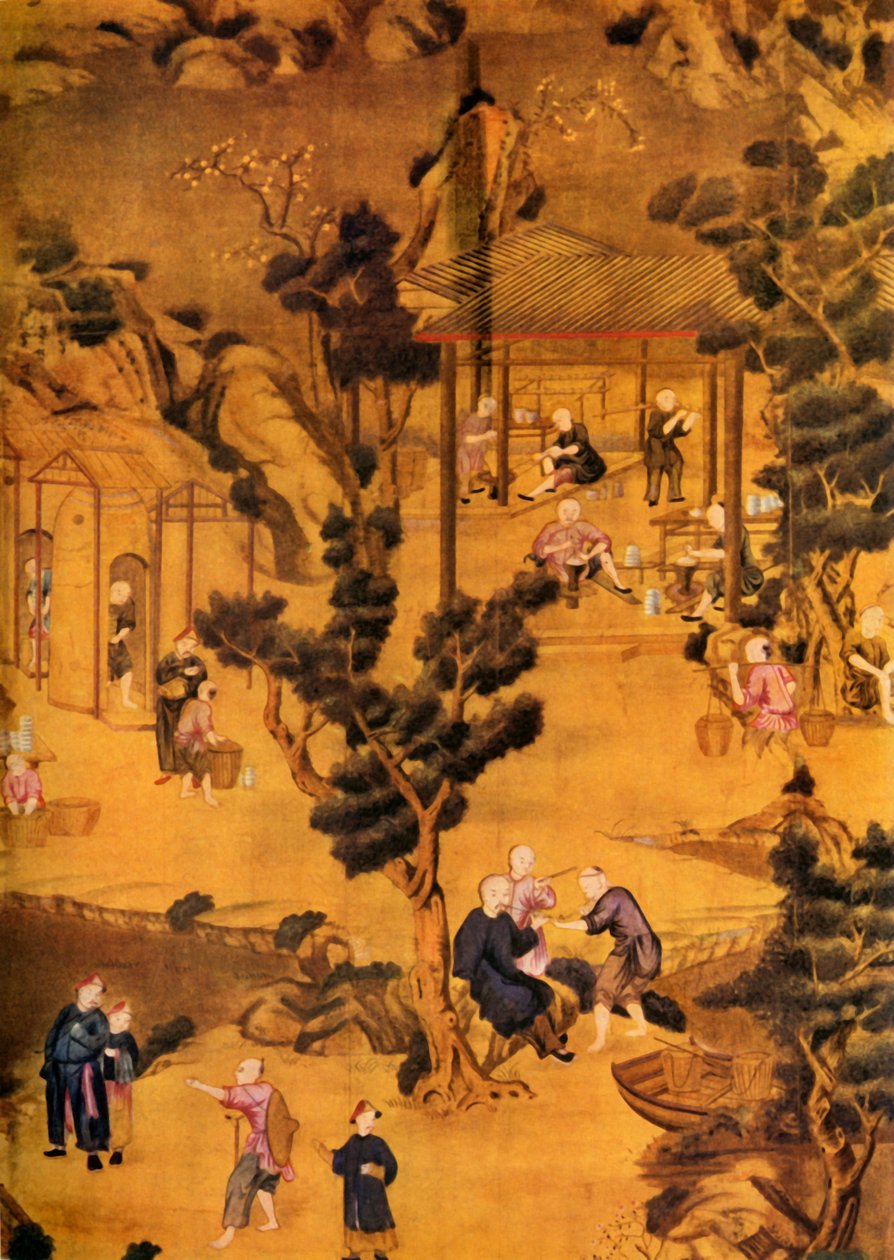Papier peint chinois à la banque Coutts, 18e siècle, 1934 - Unbekannt