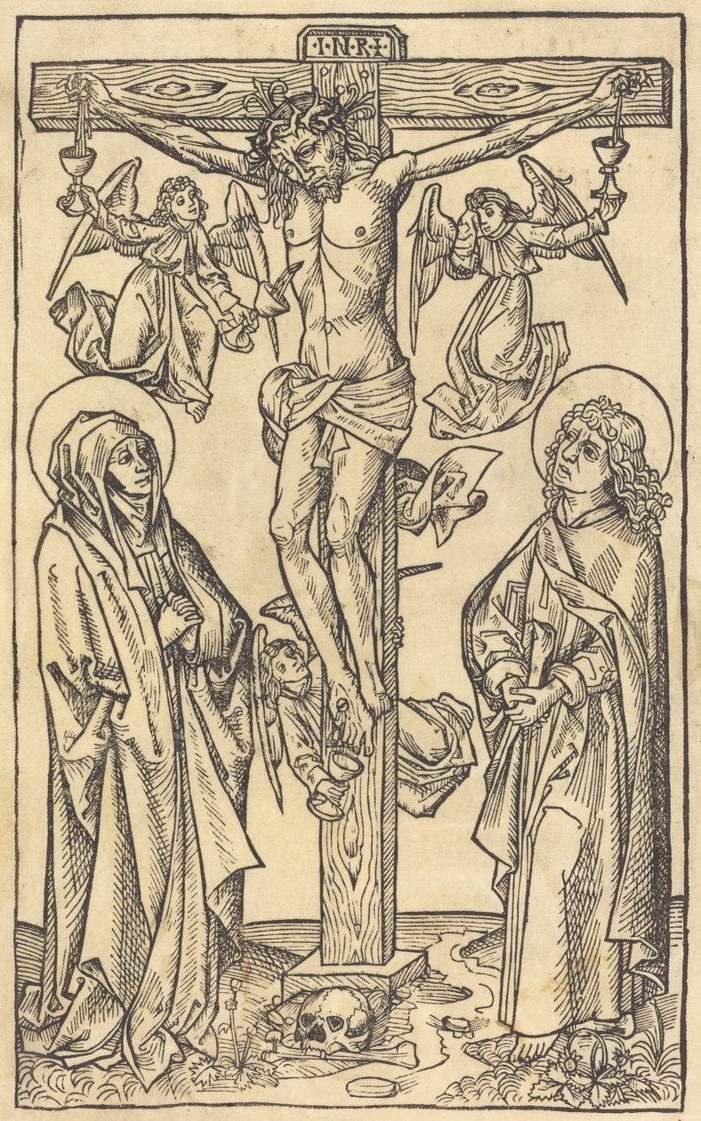 Christ en croix avec des anges, vers 1490 - Unbekannt