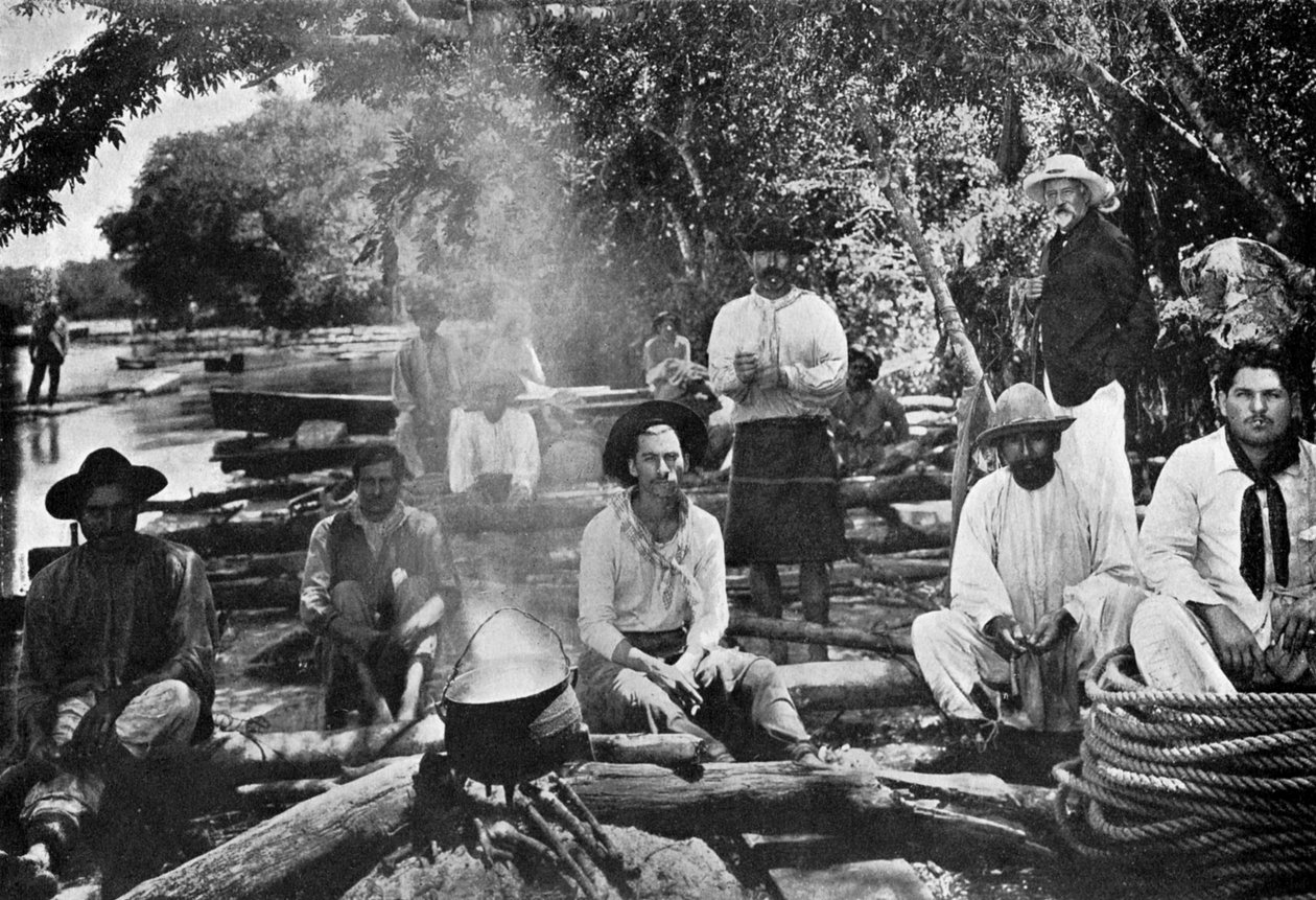 Cuisine sur un radeau, Paraguay, 1911 - Unbekannt