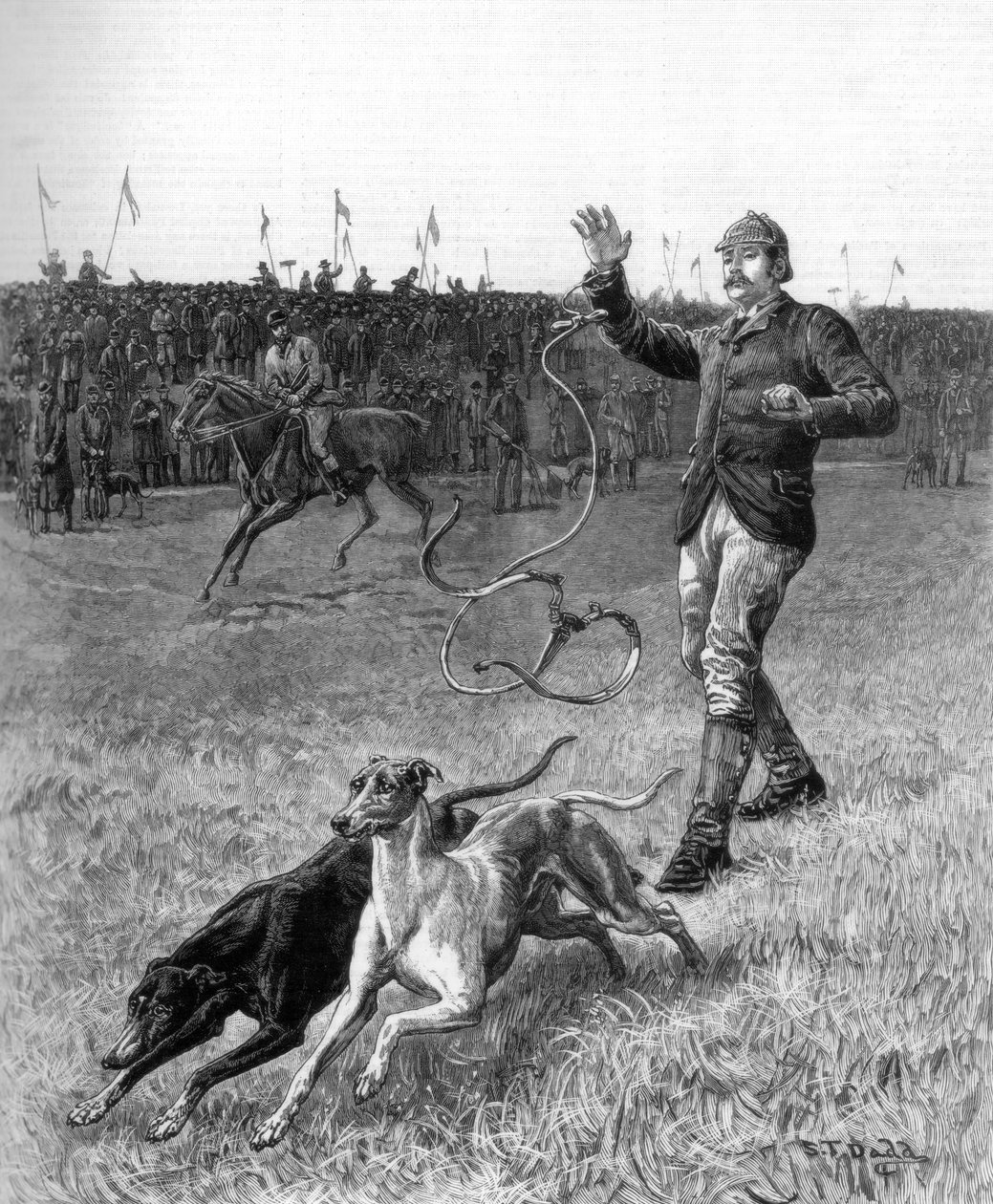 Coursing : Lâcher les lévriers, 1887 - Unbekannt