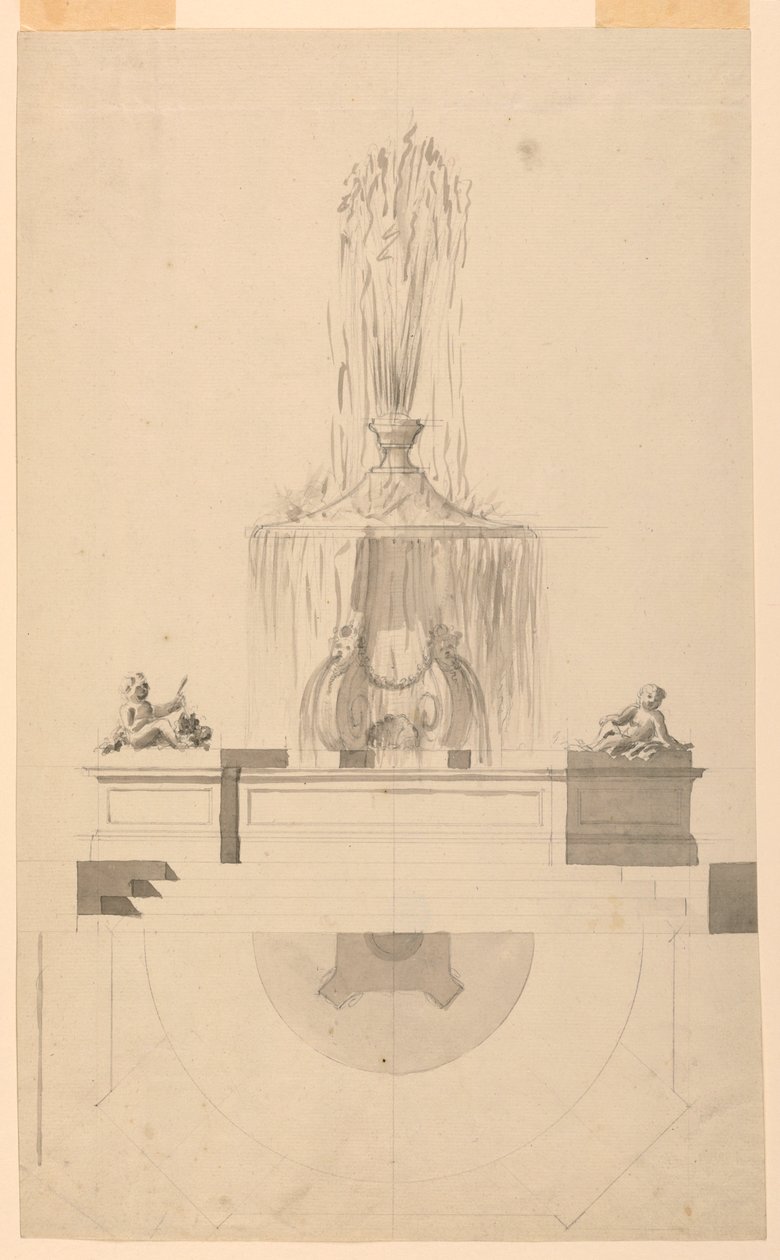 Dessin, Fontaine, 1775 - Unbekannt