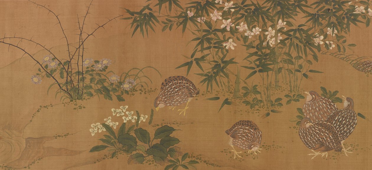 Canards, fleurs et cailles, dynastie Ming, 1368-1644 - Unbekannt